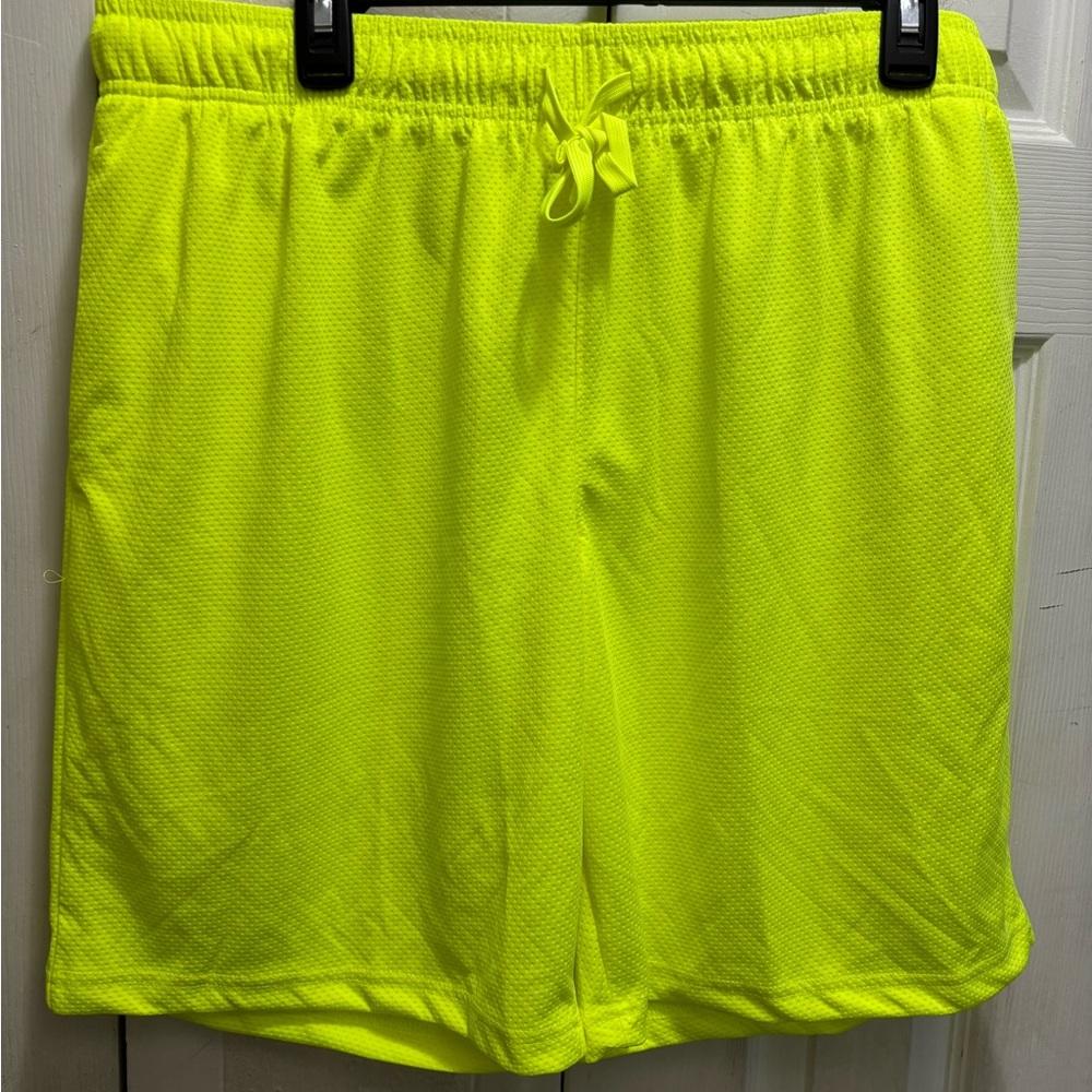 Logo Athletic Neon Yellow Men's Athletic Shorts